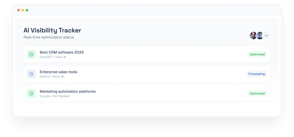 Aethon AI dashboard screenshot - AI visibility monitoring interface
