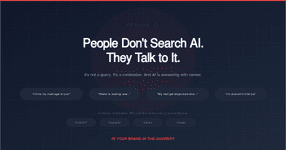 People don't search AI, they talk to it. Four confession pills showing real moments people share with AI including "I think my marriage is over," "water is leaking and," "my dad got diagnosed and," and "I'm scared to find out," with AI platform logos for ChatGPT, Perplexity, Gemini, and Claude below